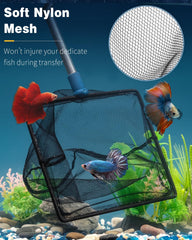 Pawfly filet manche télescopique étendu atteignant le fond d'aquarium