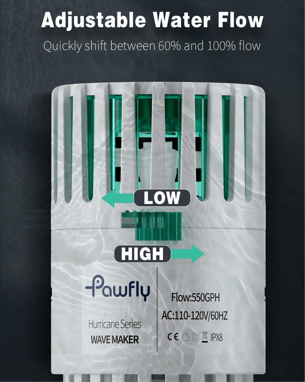 Pawfly gros plan de l’hélice montrant flux puissant et fiabilité