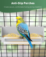 Pawfly accroché sur barreau de cage pour installation sans outil