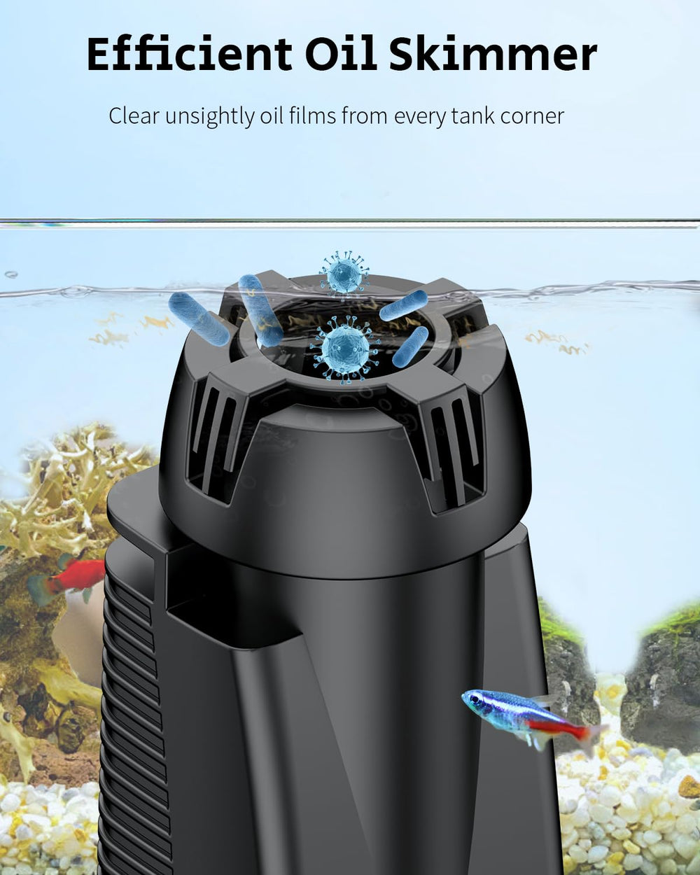 Pawfly détail de la prise flottante auto-ajustable, élimine film huileux efficacement
