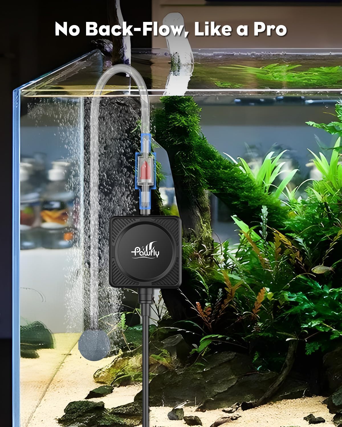 Pawfly pompe tenue en main montrant la taille compacte et portable
