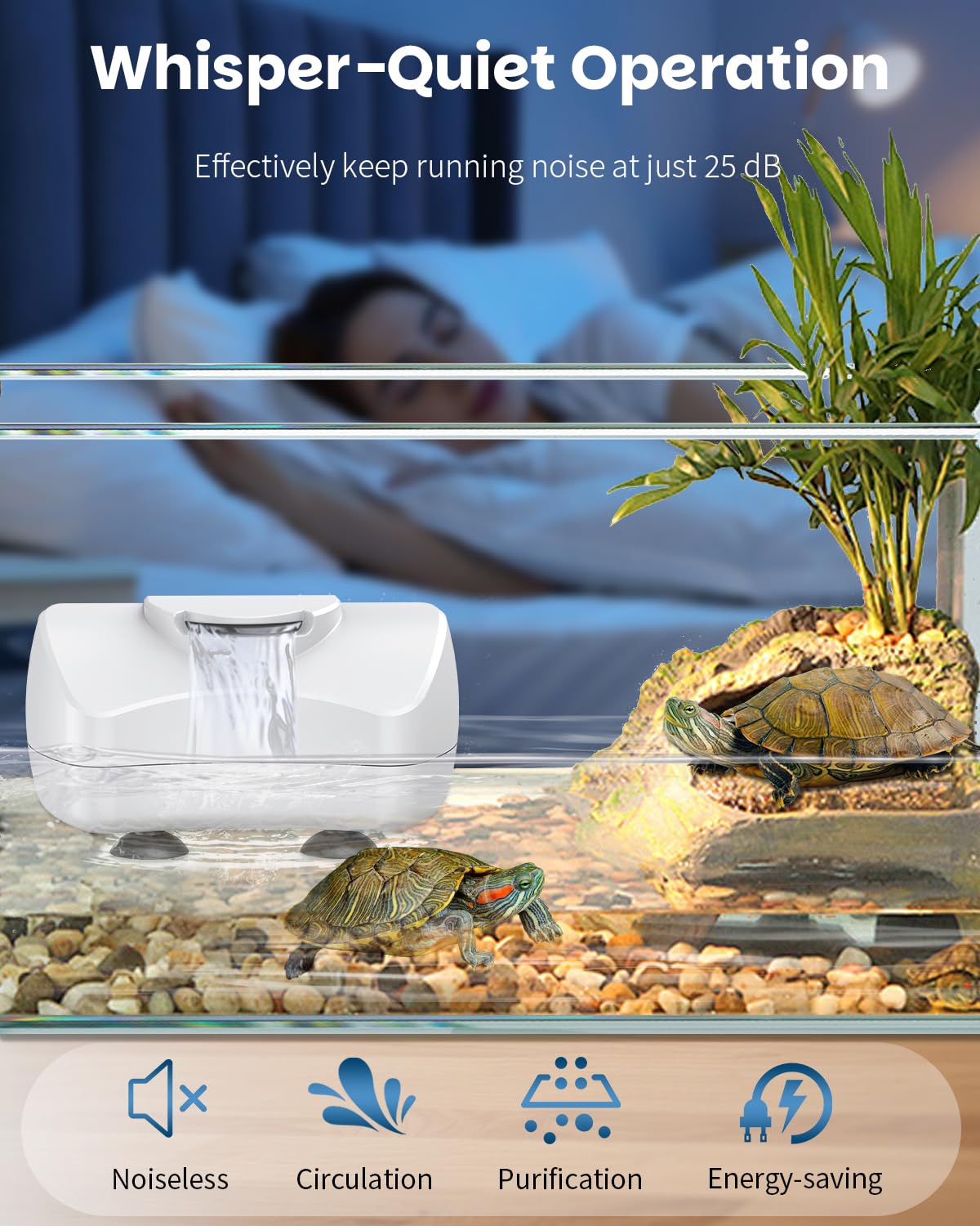 Pawfly comparaison d’échelle illustrant la compacité adaptée aux petits bacs