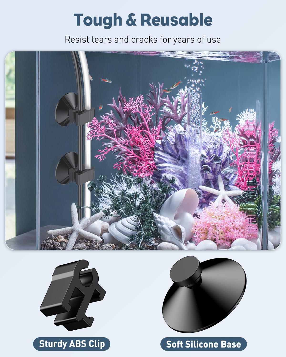 Pawfly clip carré organisant câbles et cordons pour un aquarium net