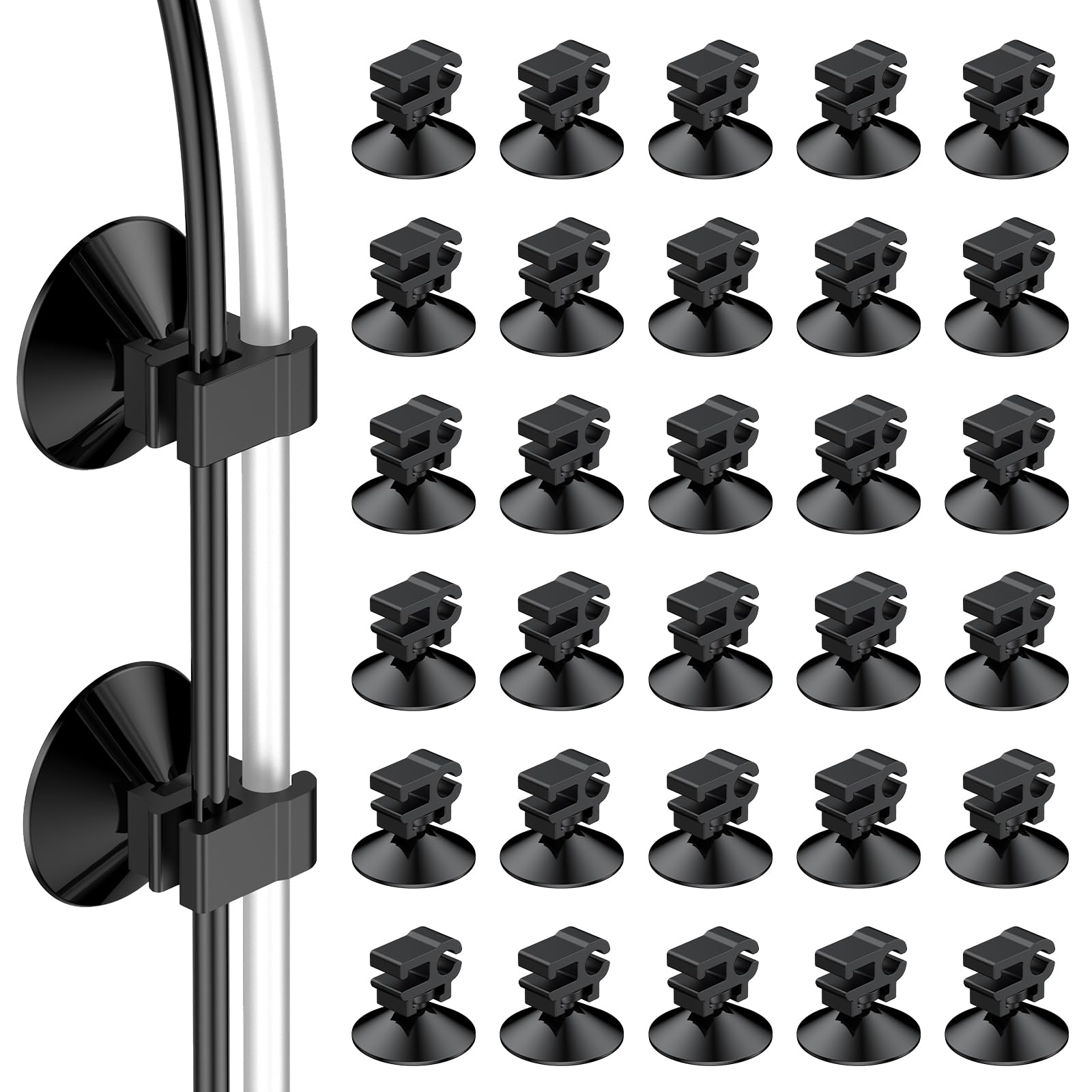 Pawfly vue avant du pack de 30 ventouses pour rangement d'aquarium