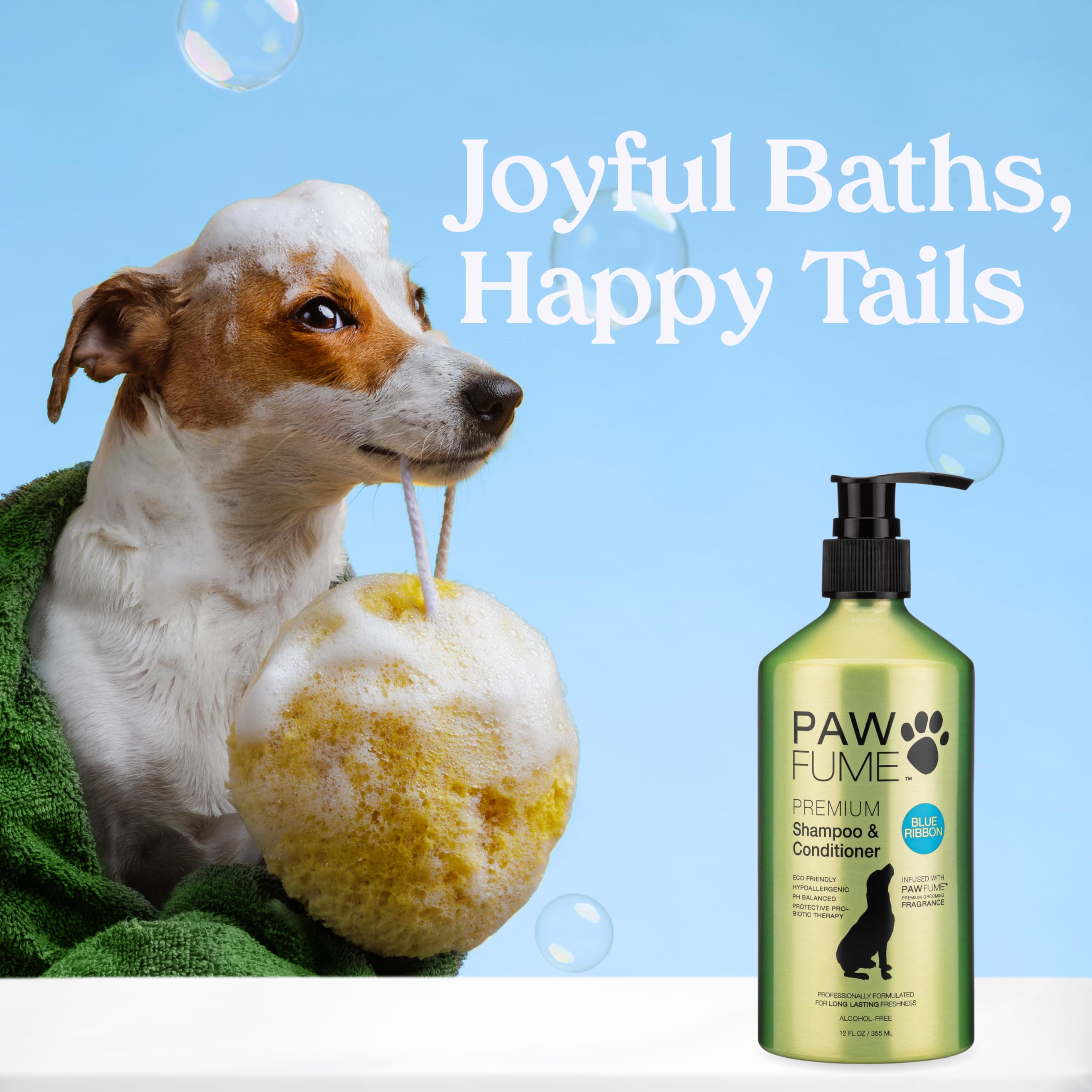 Paw Fume bouteille et étiquette lisible montrant usage et bénéfices
