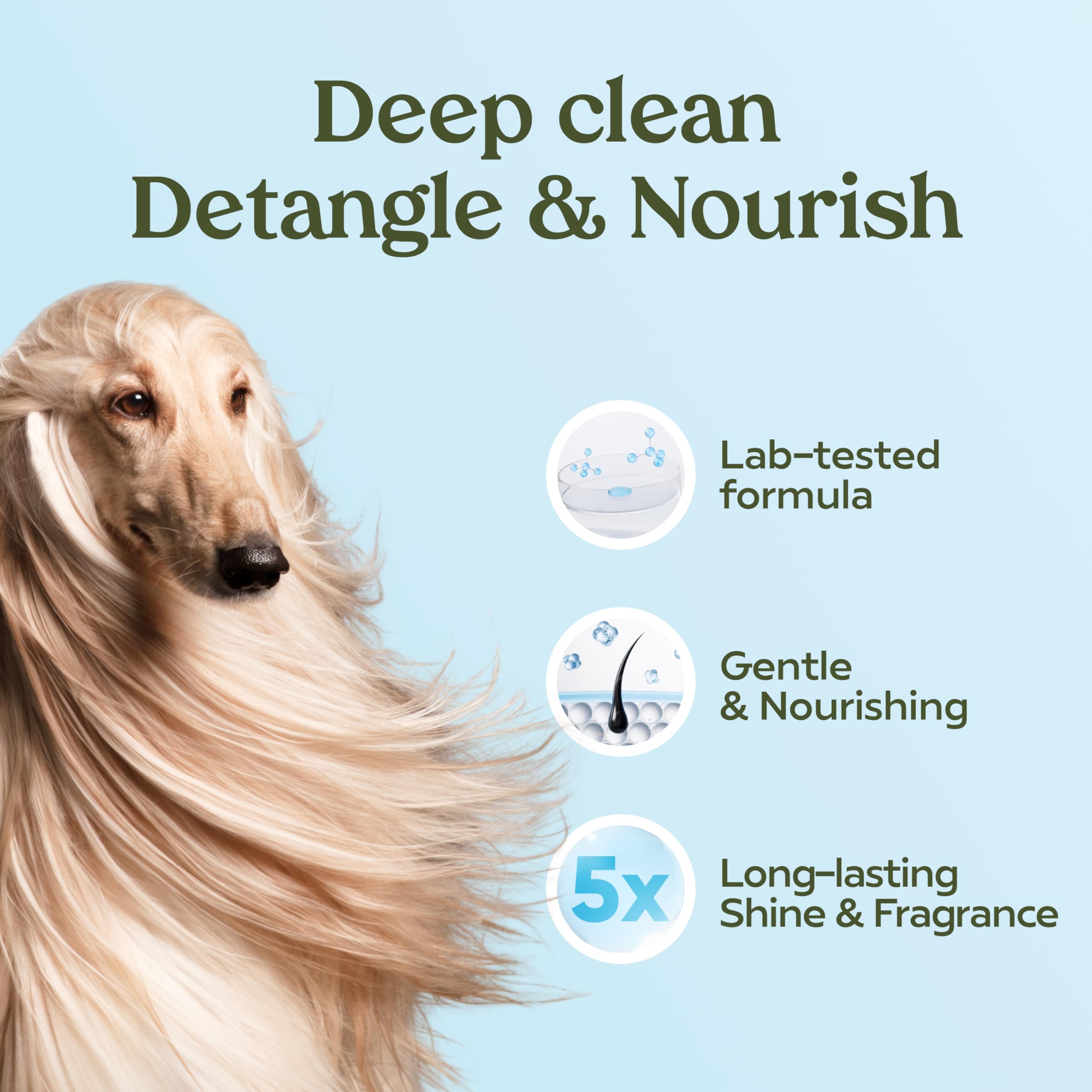 PAWFUME rinçage extérieur montrant un pelage propre et brillant