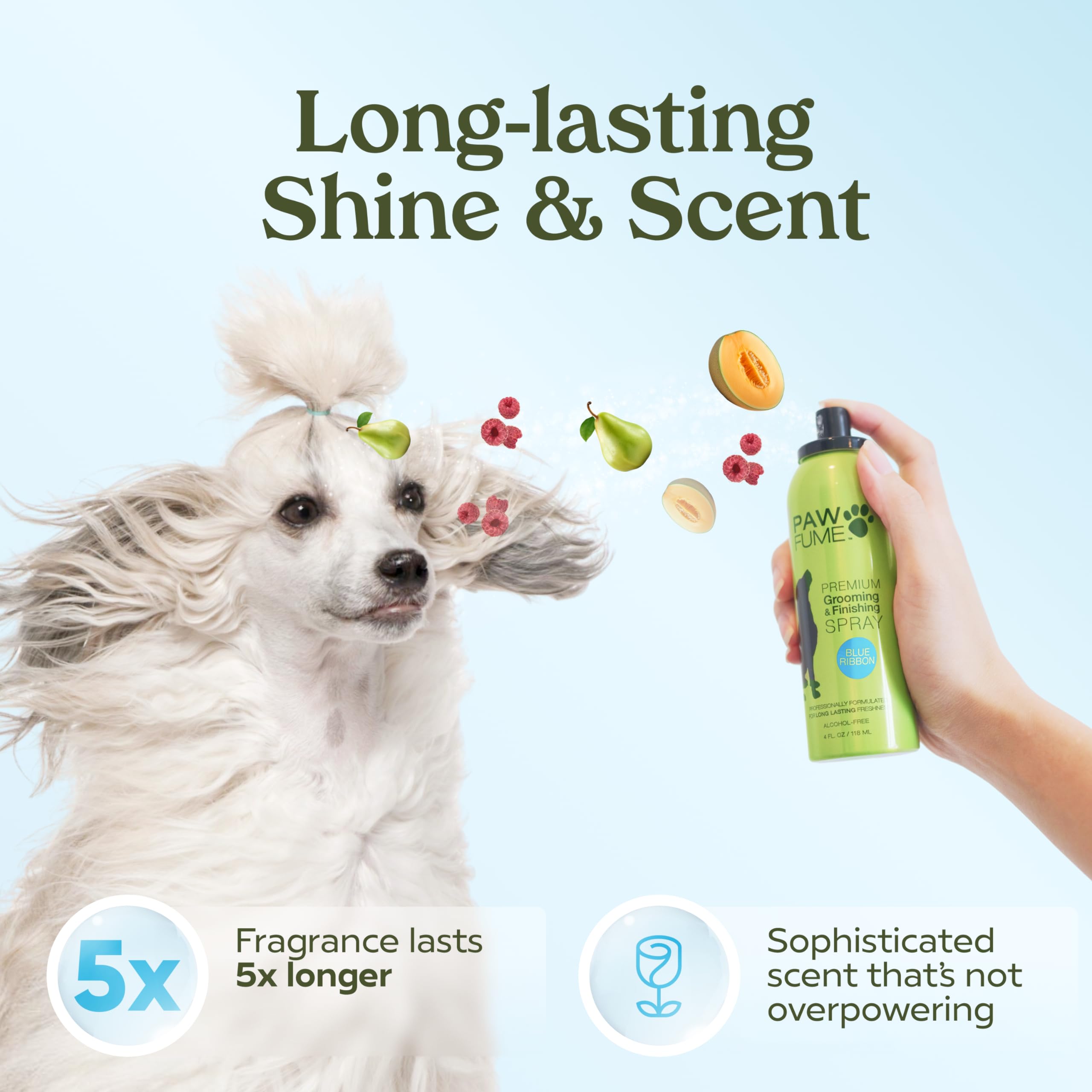 PAWFUME flacon dans la main pour visualiser taille pratique à transporter