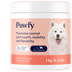 Pawfy emballage avant montrant le produit et bénéfice mobilité