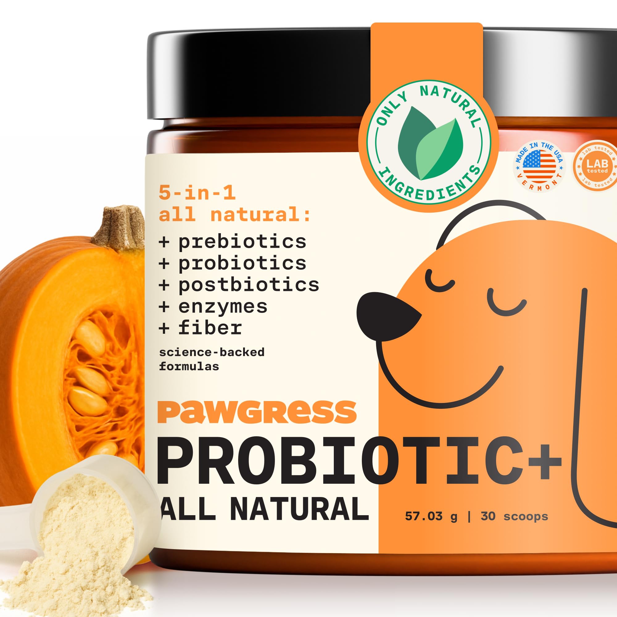PAWGRESS vue avant du paquet montrant l'étiquette et bénéfices digestifs