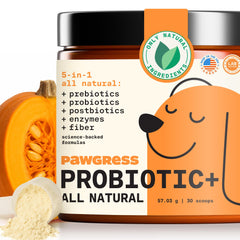 PAWGRESS vue avant du paquet montrant l'étiquette et bénéfices digestifs