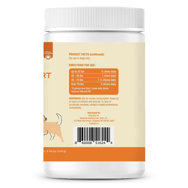 Pawlabs pot ouvert montrant nombre de masticables par contenant