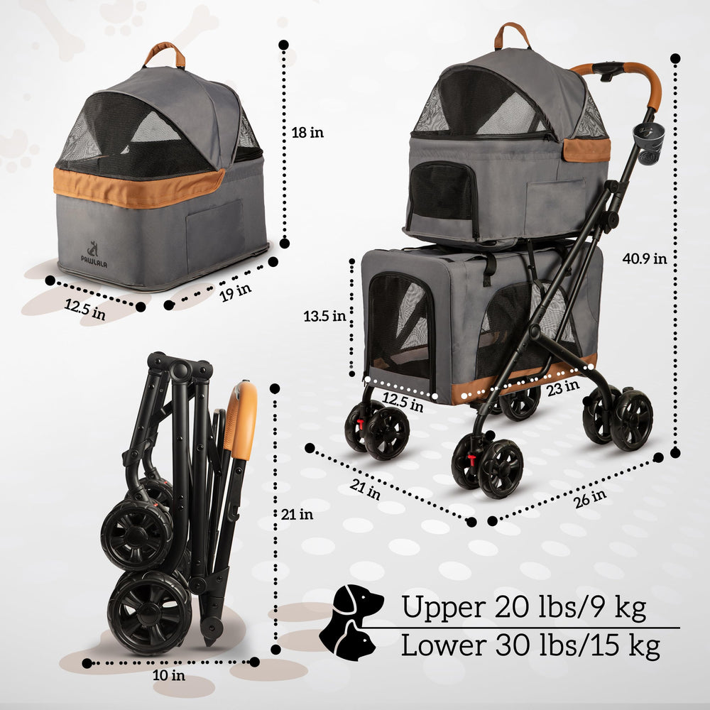PAWLALA poussette pliée dans coffre, gain de place pour transport pratique