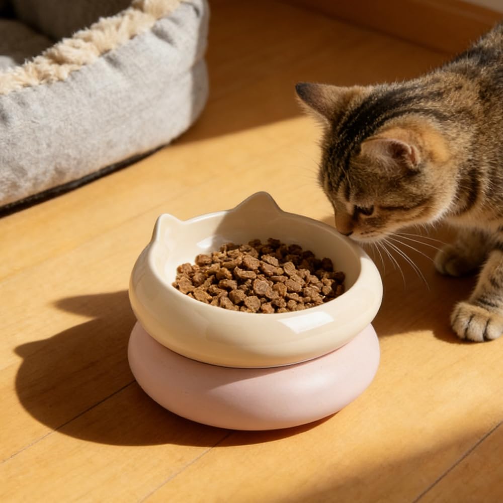 PawMeow couleurs jaune et rose décoratives pour coin repas élégant