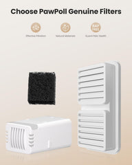 PawPoll gros plan sur cartouche montrant charbon actif pour meilleure filtration