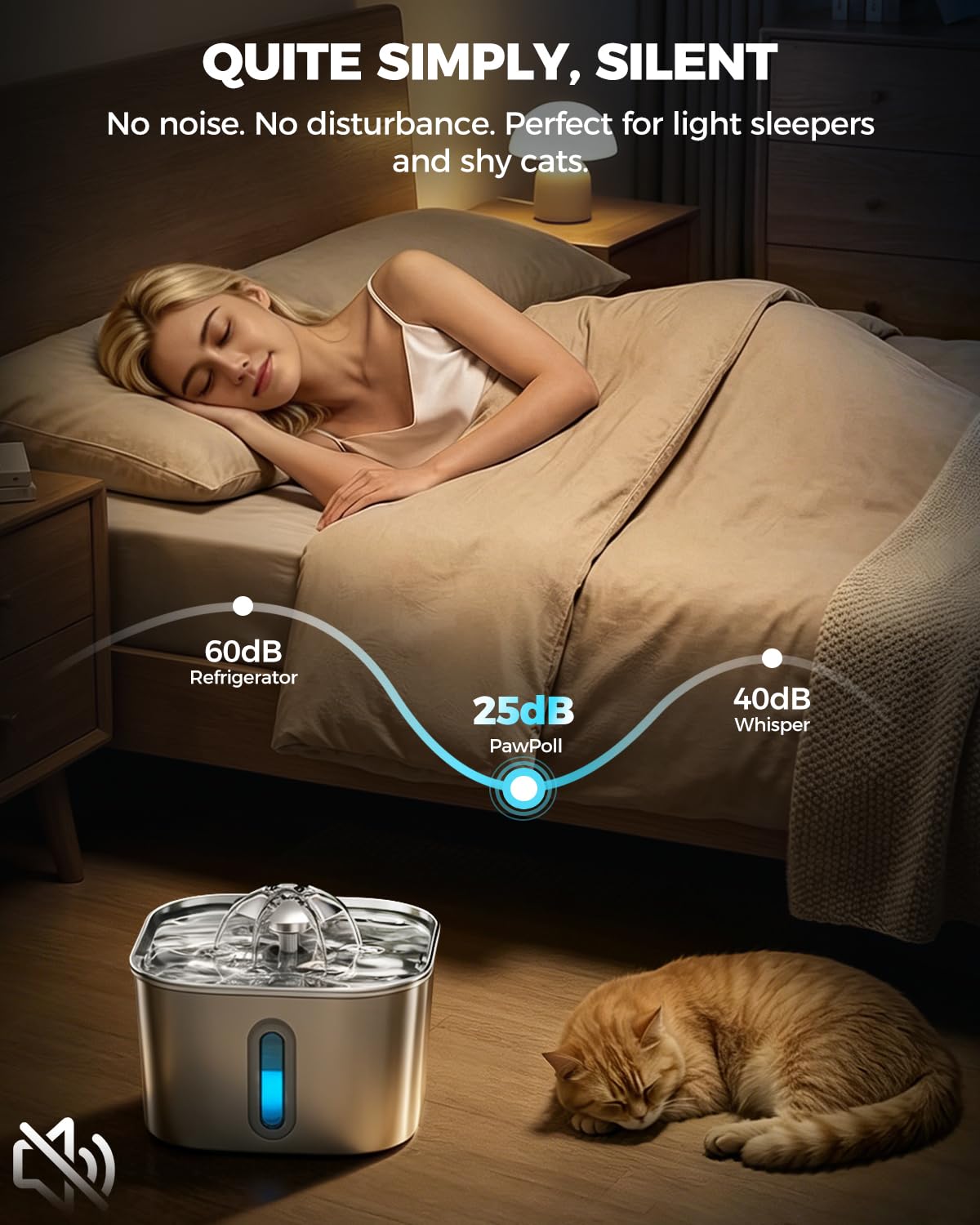 PawPoll fenêtre niveau d'eau visible facilitant le contrôle sans ouvrir