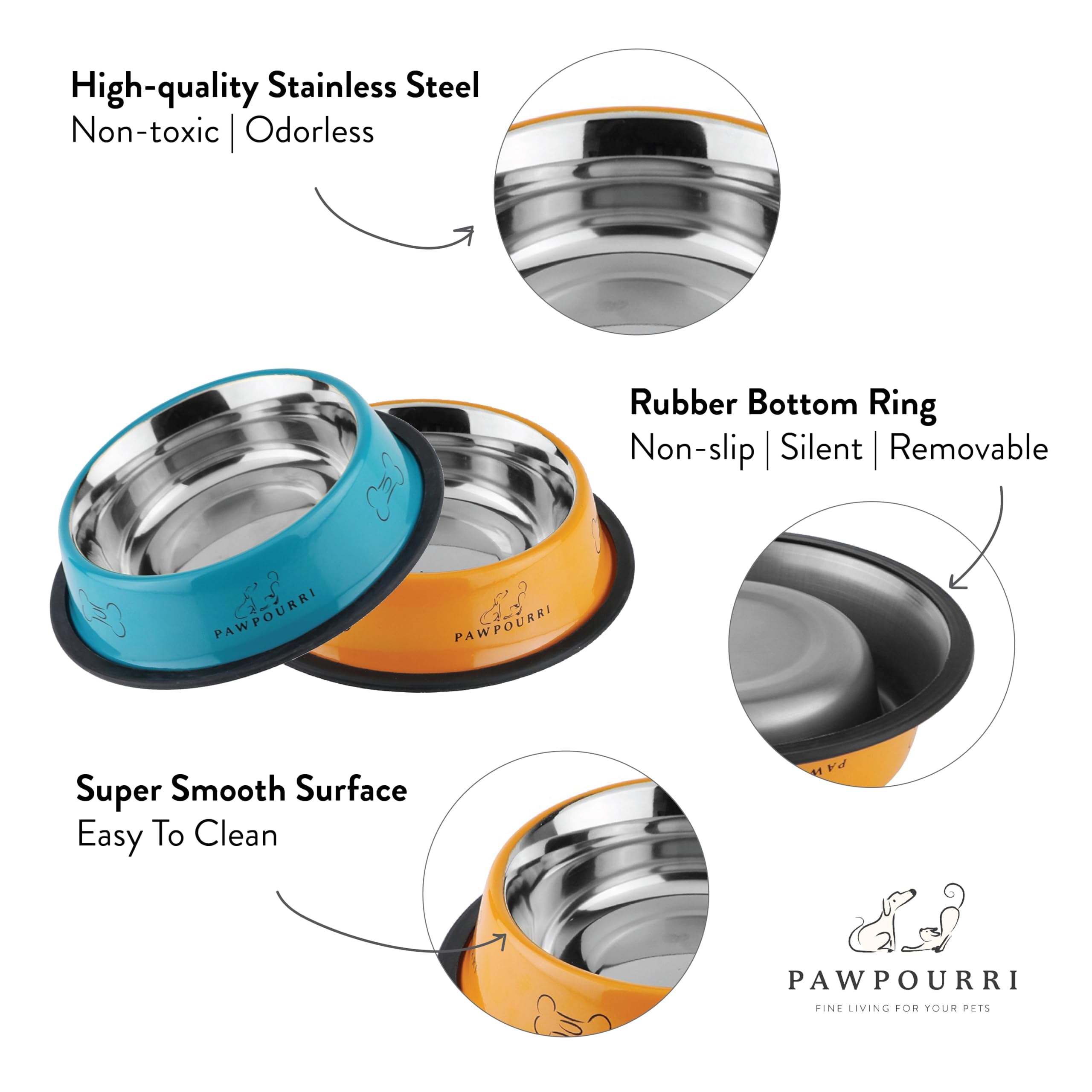 PAWPOURRI bol avec eau et croquettes, polyvalence alimentaire pratique