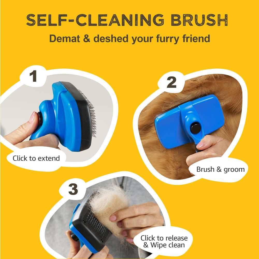 Pawradise brosse en action sur chien réduisant la mue et démêlant