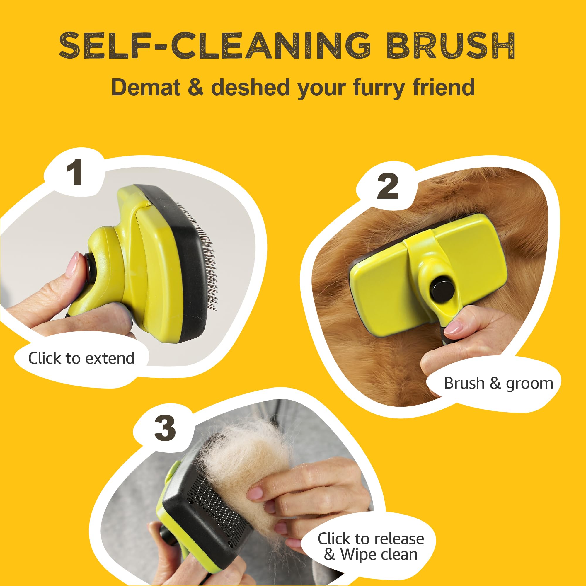 Pawradise brosse en usage sur chien à poil long, démêle sans irriter