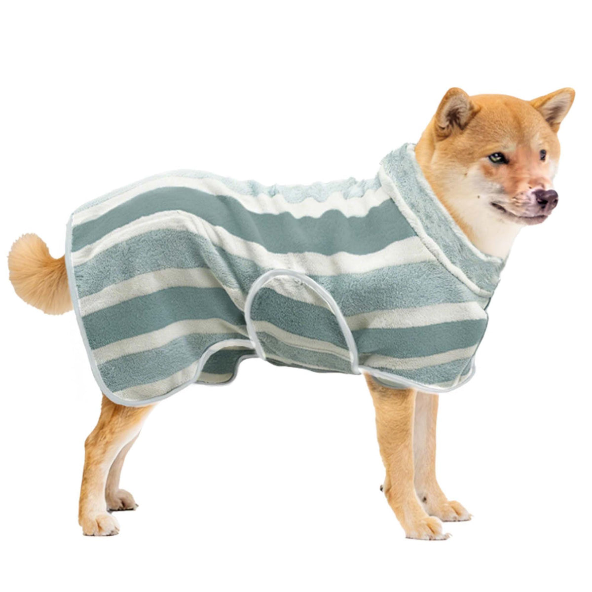 PawSailor peignoir vert L face montrant protection complète