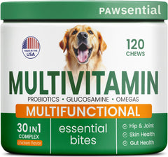 Pawsential emballage avant montrant le produit et bénéfice mobilité