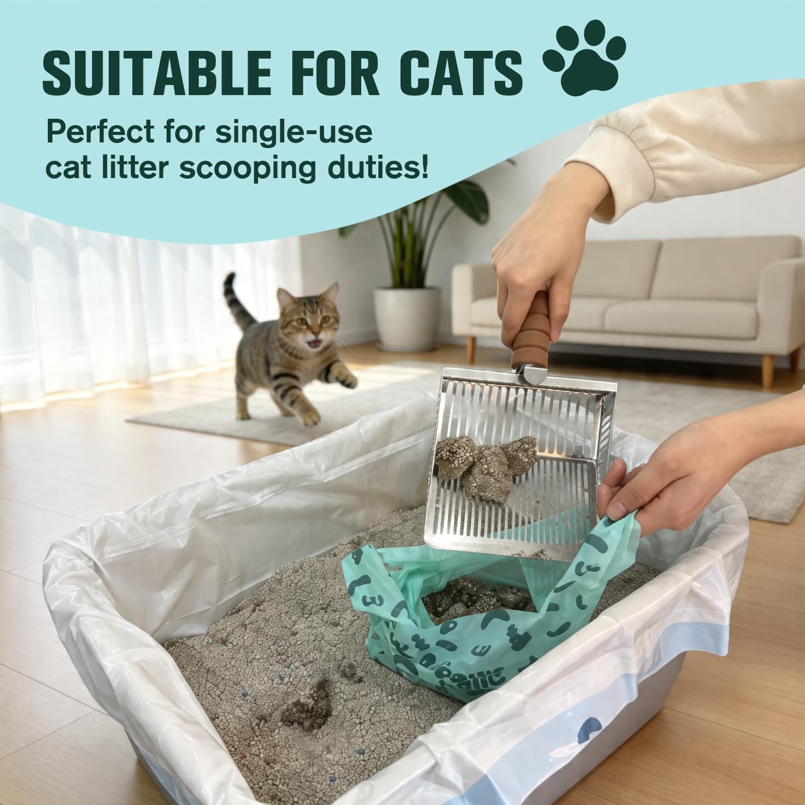 PAWSHOLIC sac contenant litière de chat debout et sans fuite