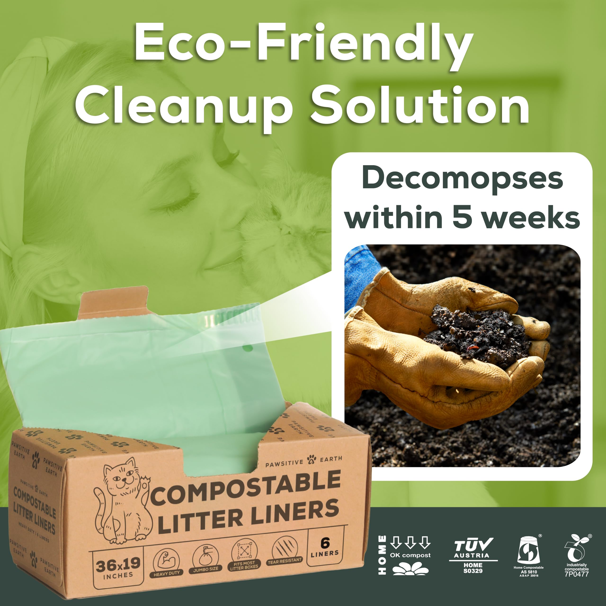 Pawsitive Earth liner installé dans un bac facilitant le nettoyage
