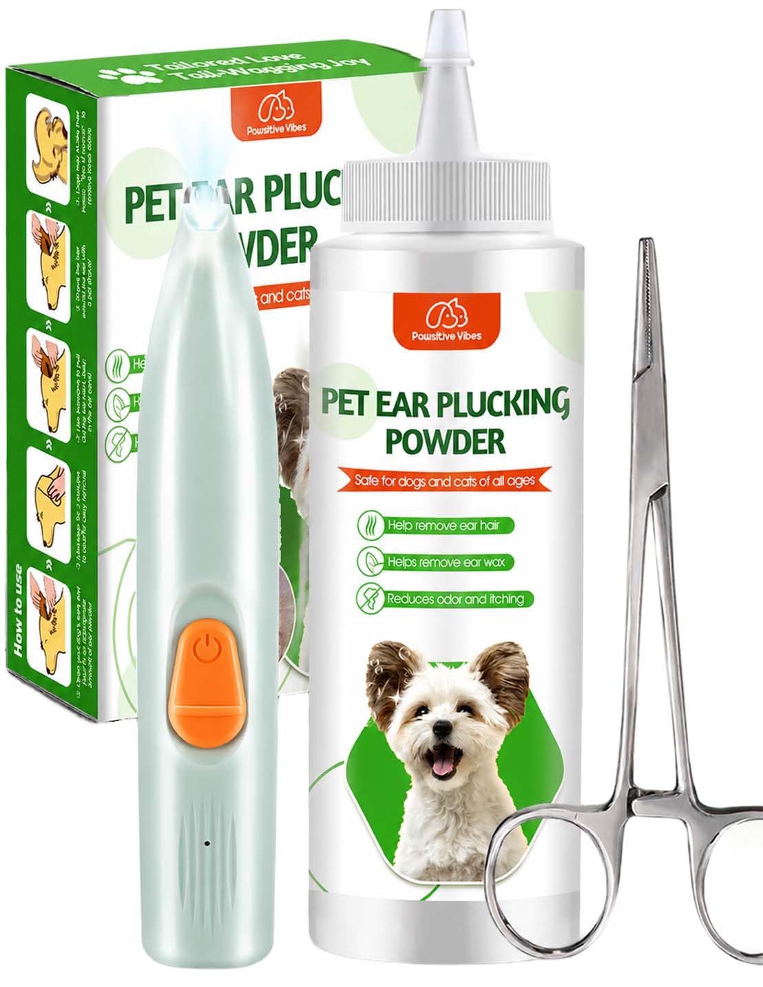 Pawsitive Vibes face de l'emballage du kit montrant tous les composants pour un soin complet