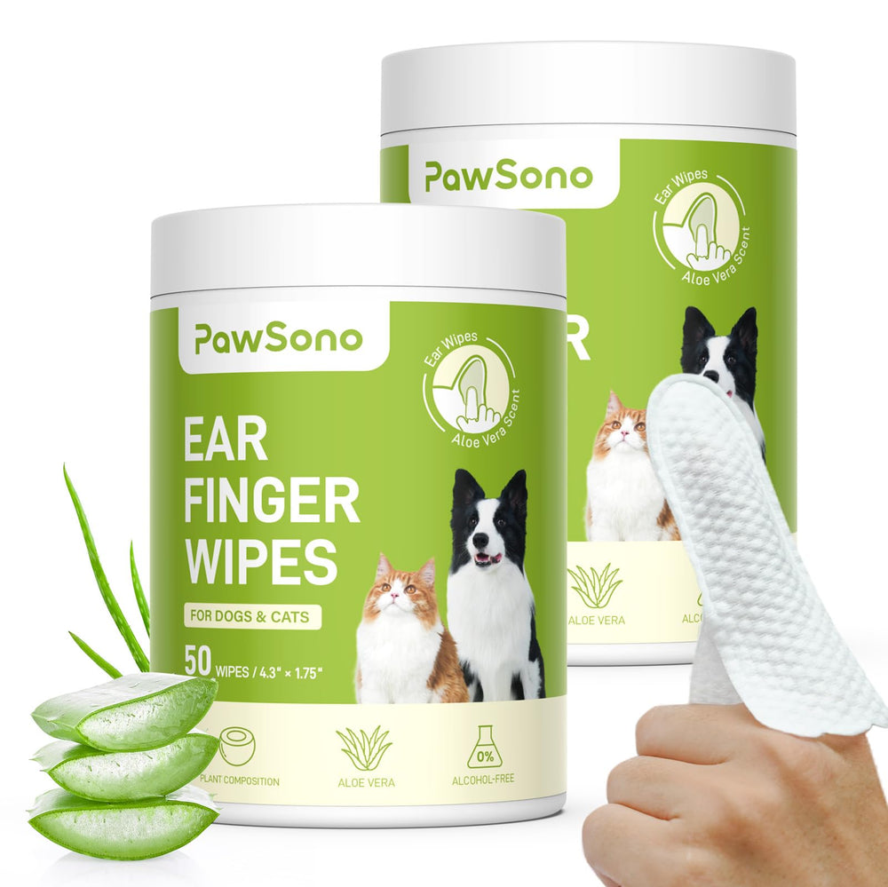 PawSono emballage avant montrant le paquet de 100 lingettes, pratique pour le rangement