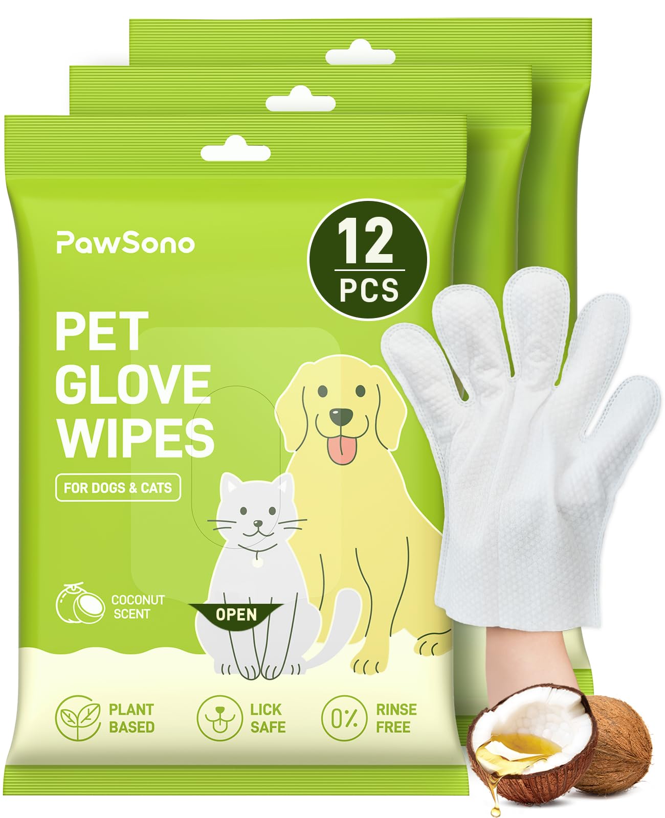 PawSono emballage avant montrant 36 gants, facile à transporter