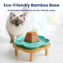 PawsPik support bambou en détail offrant stabilité et élévation ergonomique