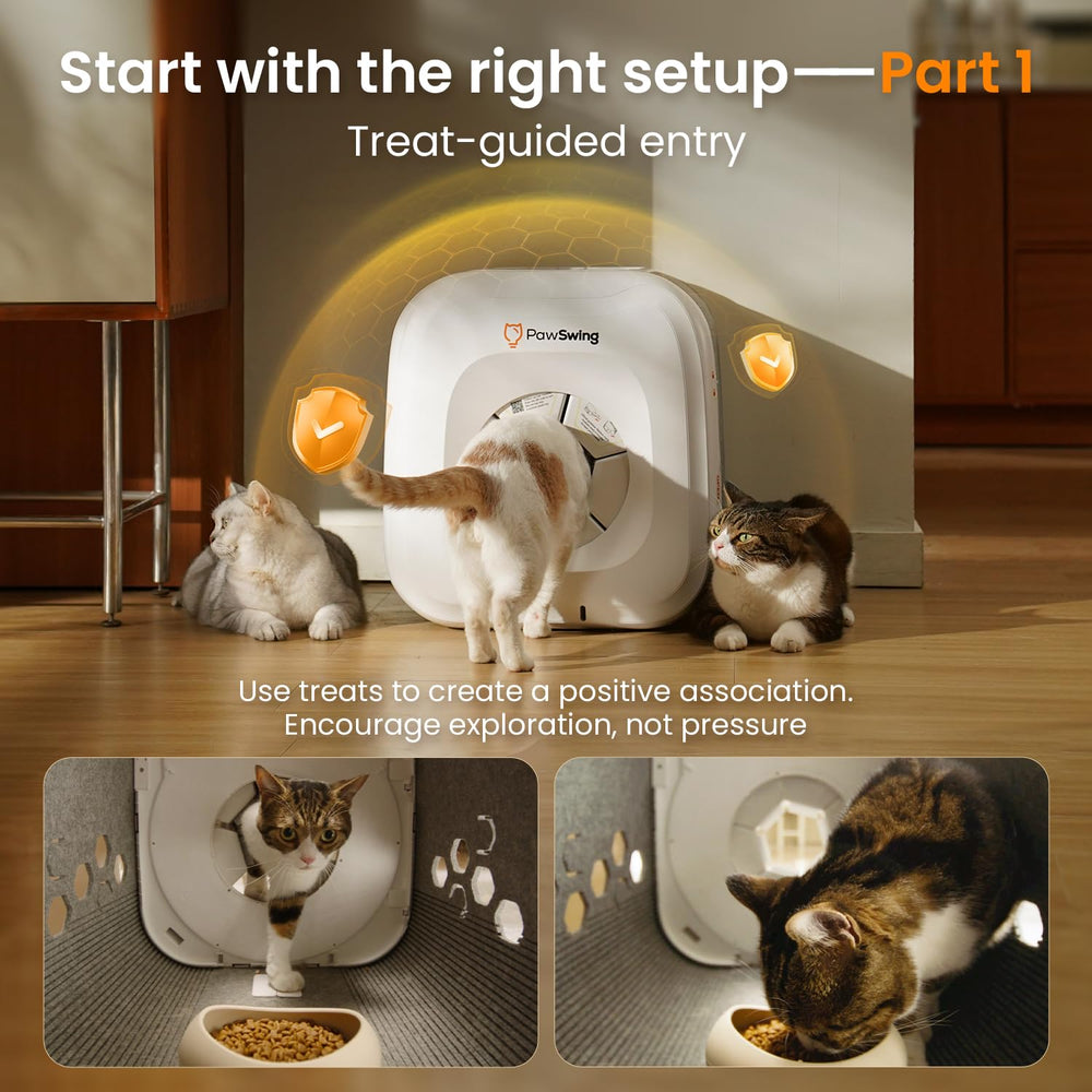 PawSwing Neo taille et échelle indiquant l’espace adapté au chat