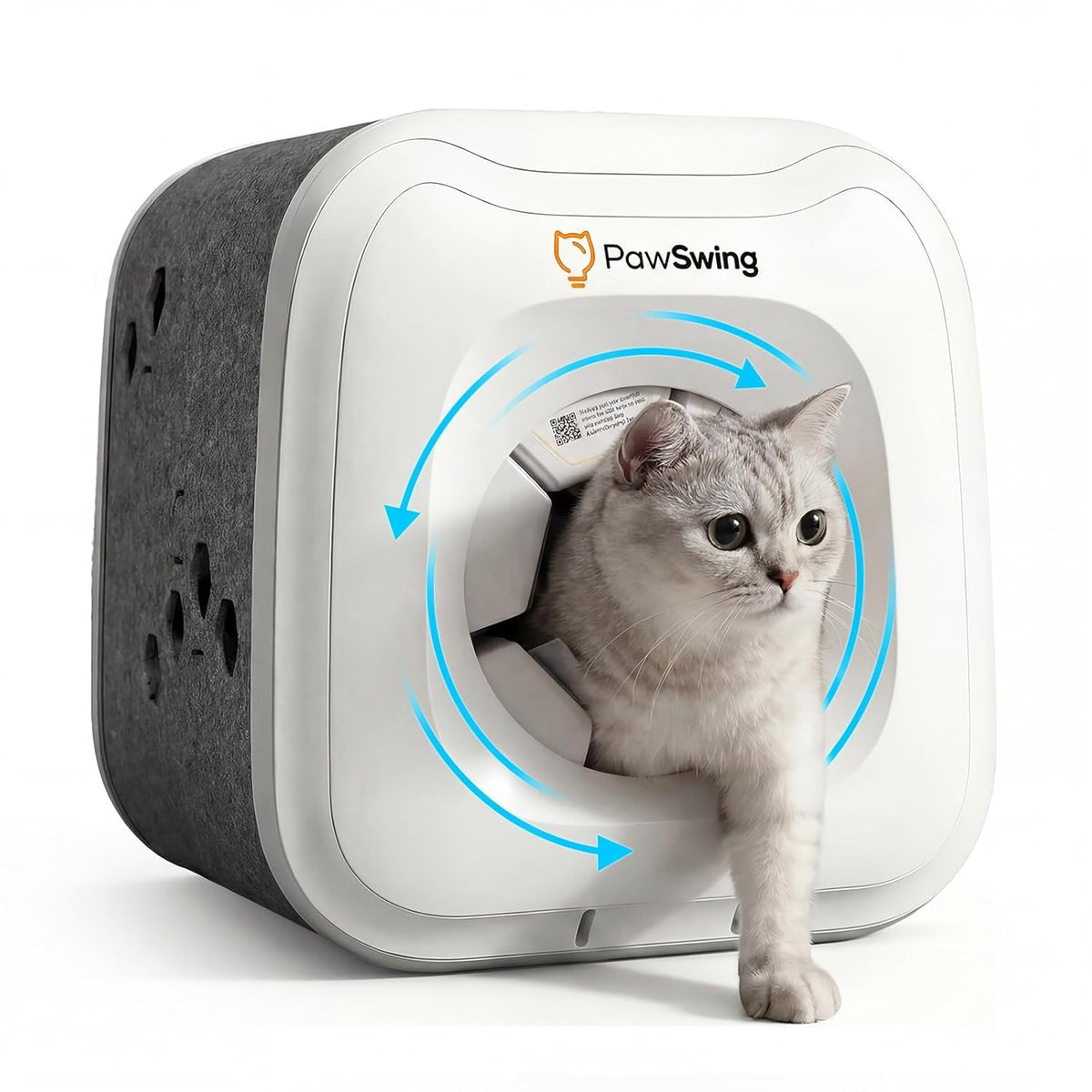 PawSwing Neo face avant montrant l’entrée accueillante et réduction des poils