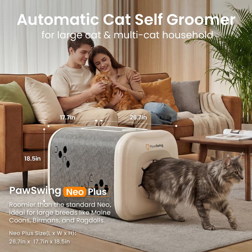 PawSwing Neo Plus gros plan de la brosse bionique qui accroche les poils