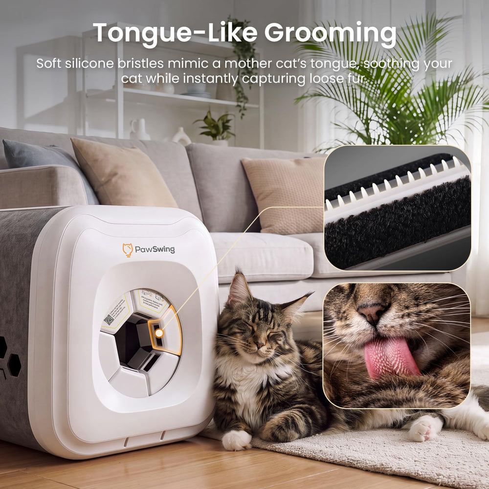 PawSwing Neo Plus ouverte illustrant l'espace adapté aux grands chats