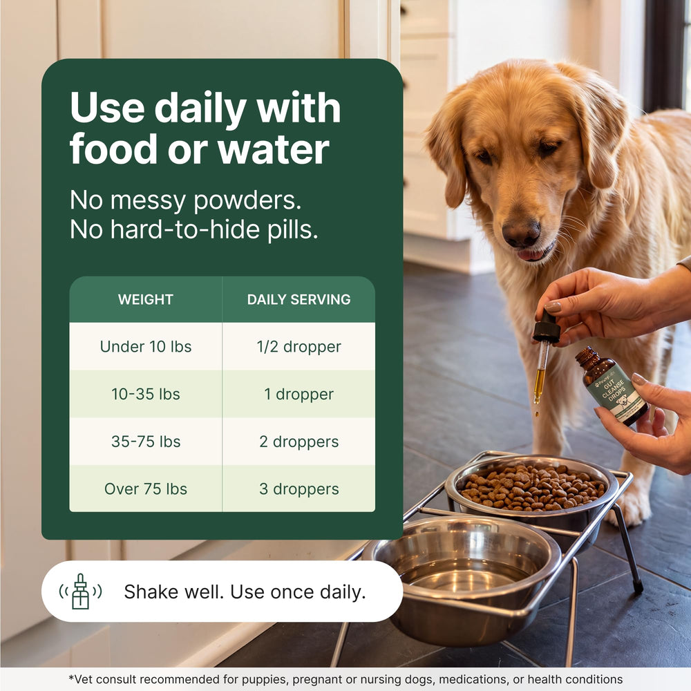 PawsyLabs flacon à l'échelle d'une main pour visualiser la taille pratique du produit