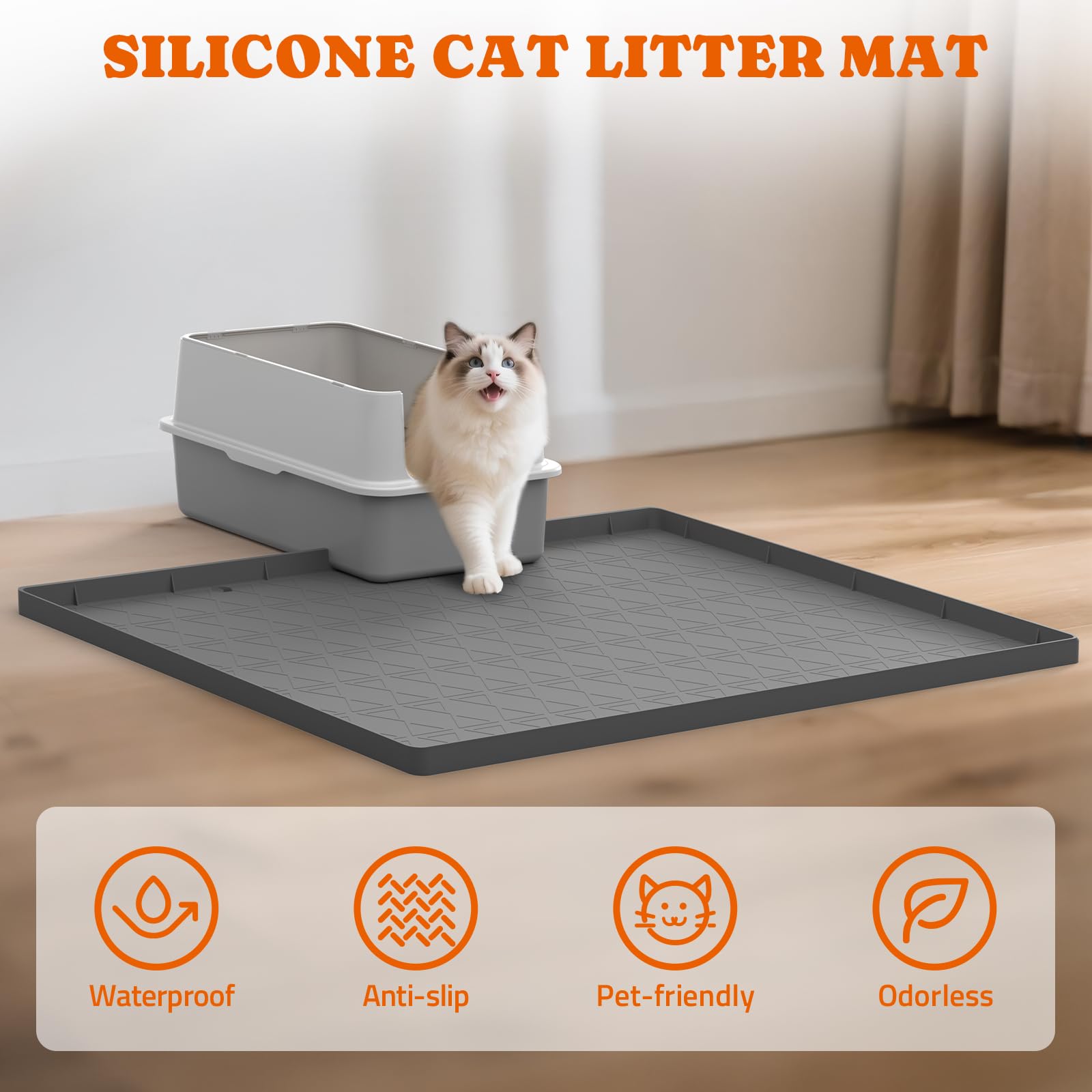 Pawtners bords relevés imperméables du tapis, empêche fuites et protège le sol