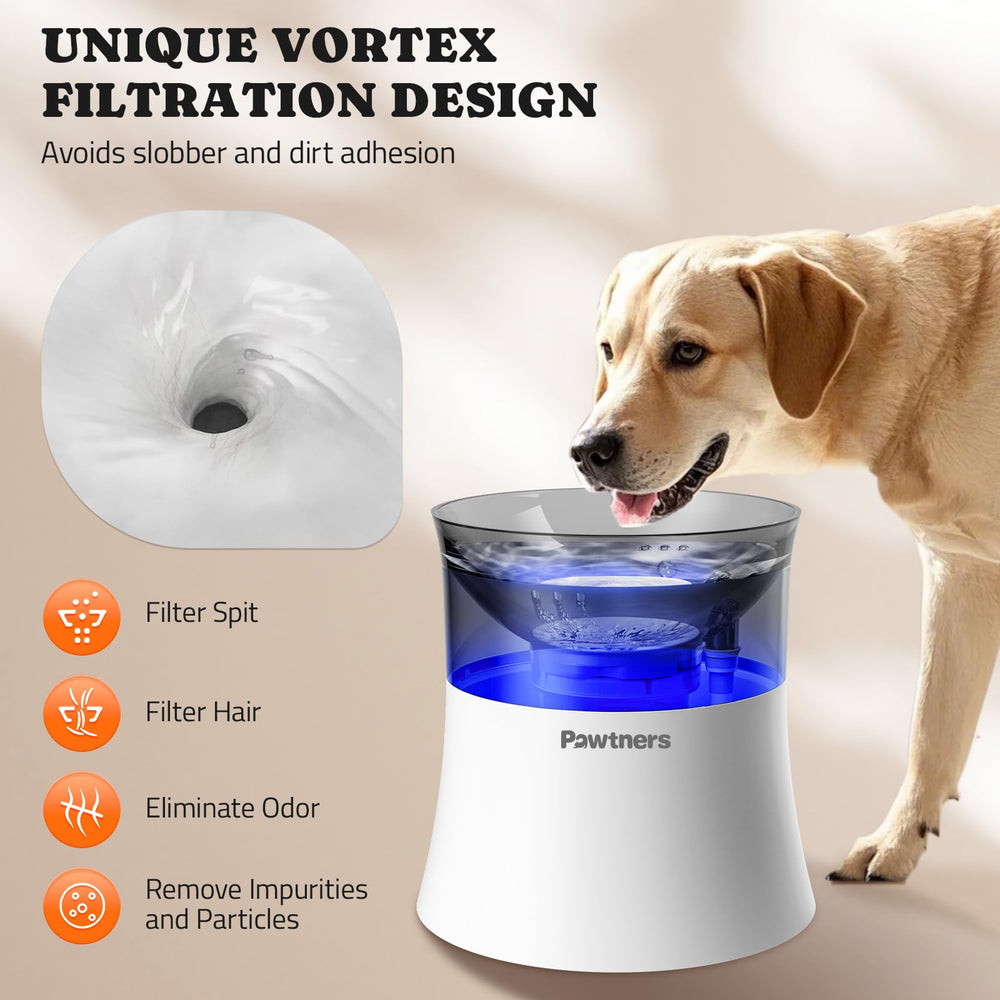 Pawtners large zone de boisson anti-éclaboussures offrant accès confortable pour chien