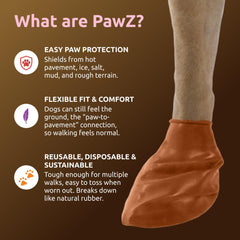 PawZ détail du caoutchouc naturel illustrant la flexibilité et le confort