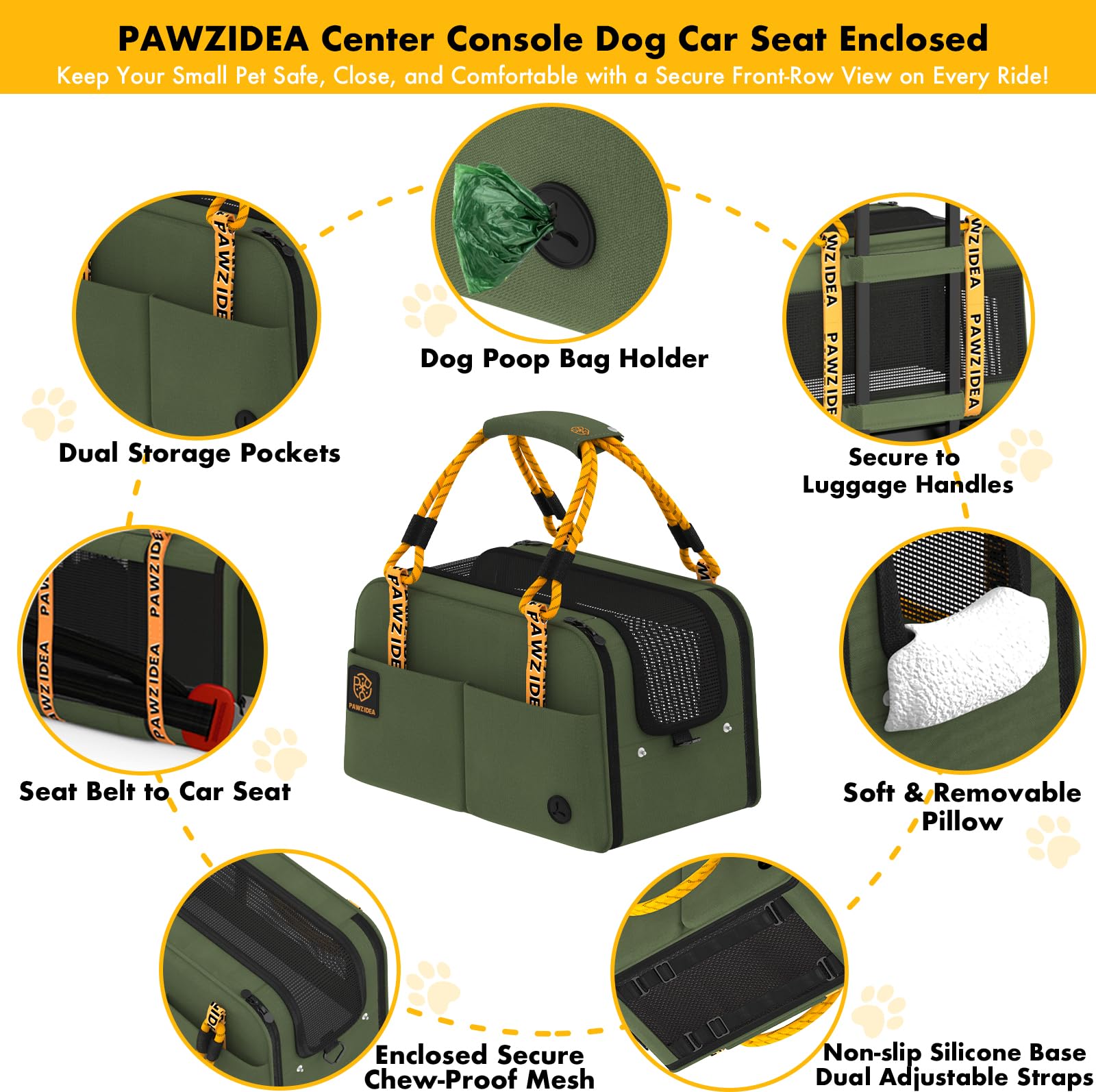 PAWZIDEA bretelle convertible laisse pour transport mains libres