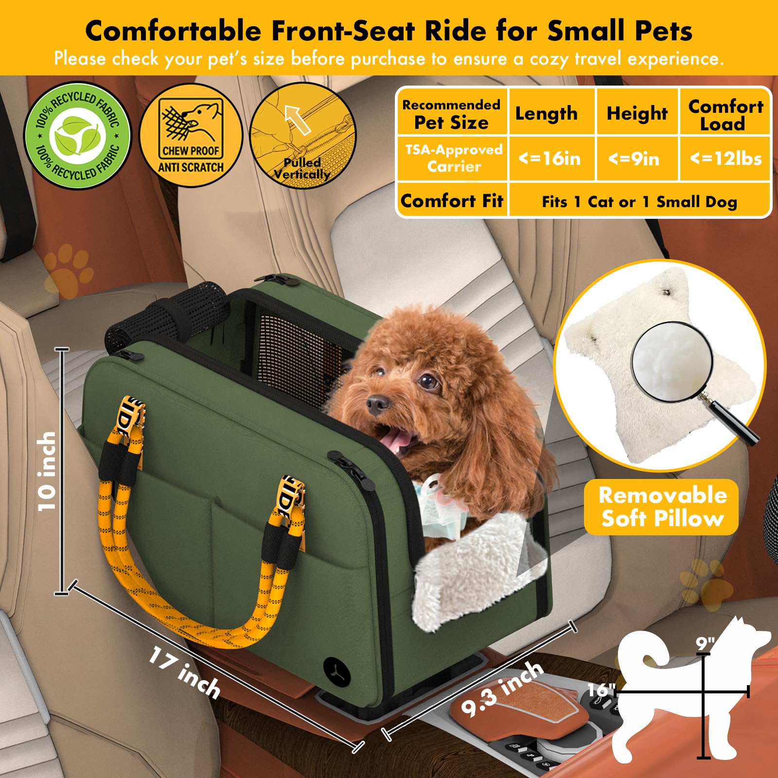 PAWZIDEA gros plan intérieur pelucheux pour confort pendant trajets