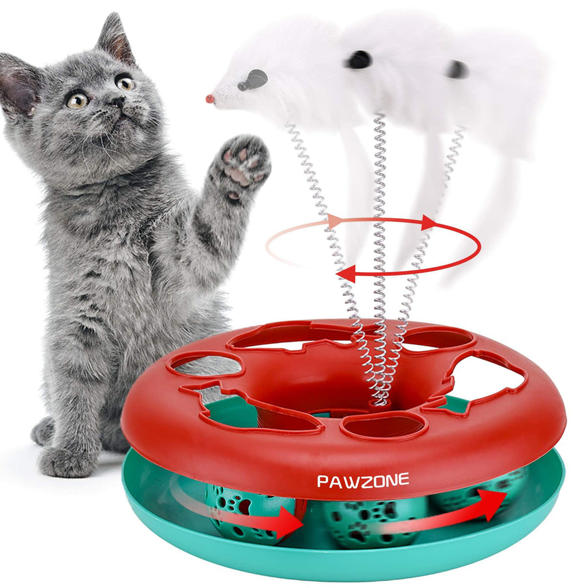 Pawzone vue avant du jouet et emballage montrant contenu complet