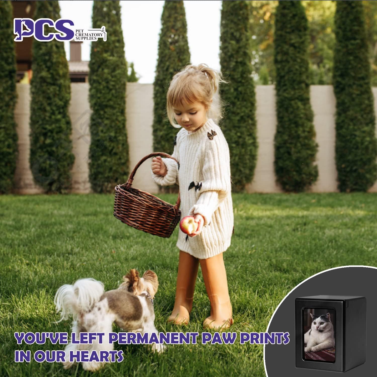 PCS PET CREMATORY SUPPLIES urne posée dans salon, s'intègre au décor et console