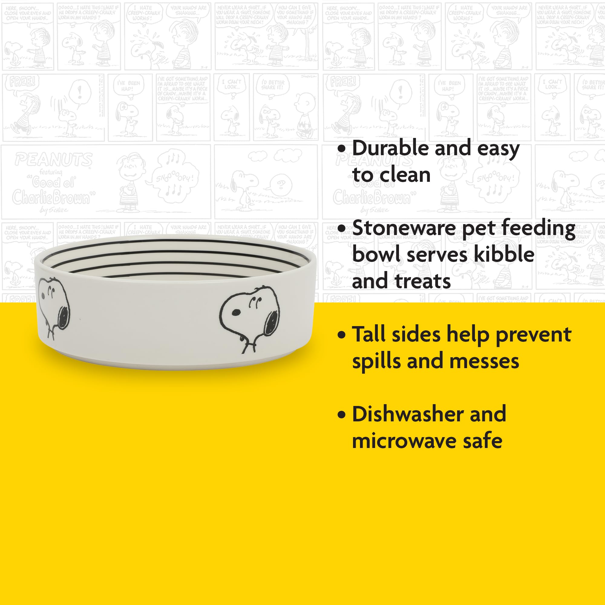 Peanuts gamelle Snoopy en usage chien mangeant confortablement