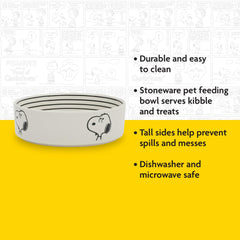 Peanuts gamelle Snoopy en usage chien mangeant confortablement