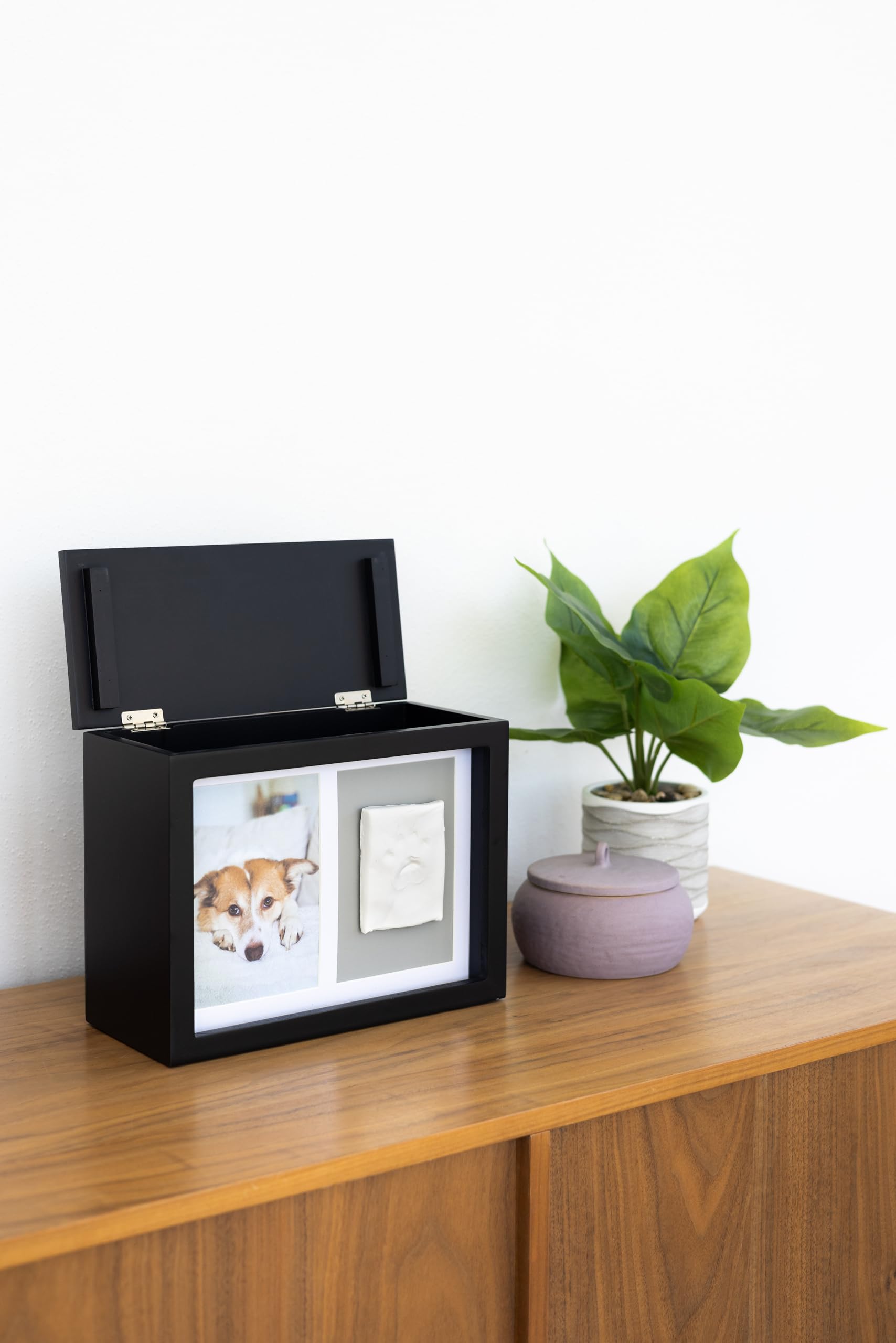 pearhead urne et photo 4x6 présentées pour mémoriser un compagnon