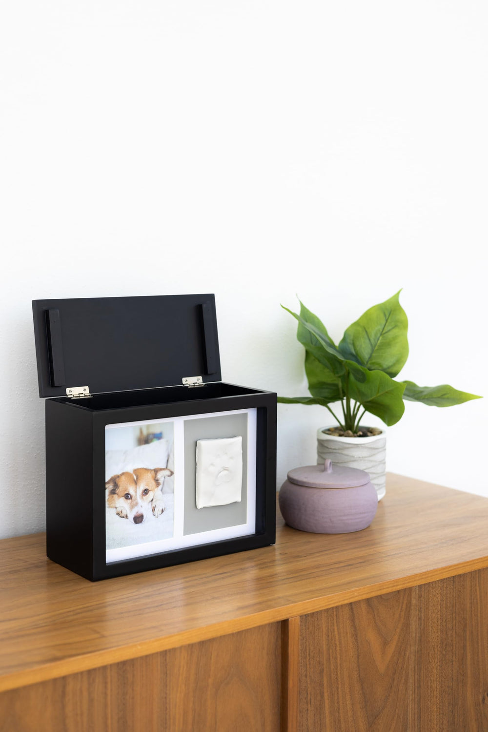 pearhead urne et photo 4x6 présentées pour mémoriser un compagnon
