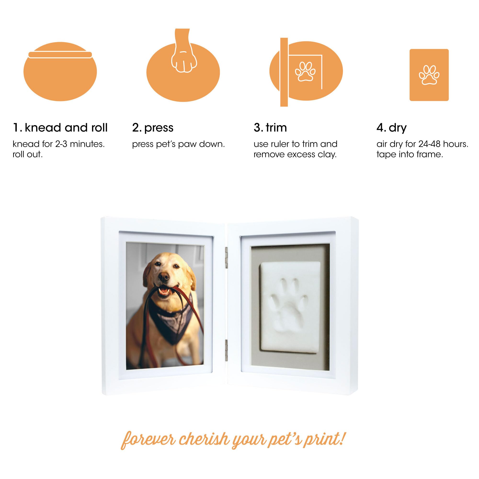 Pearhead cadre ouvert montrant emplacement photo et compartiment empreinte