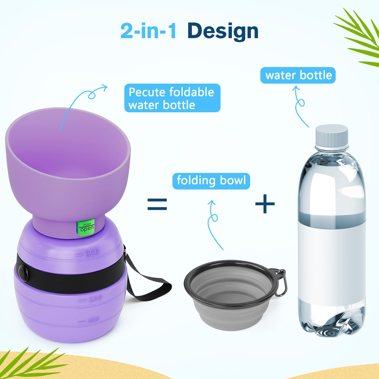 Pecute profil avec bouton d'ouverture, distribution d'eau rapide
