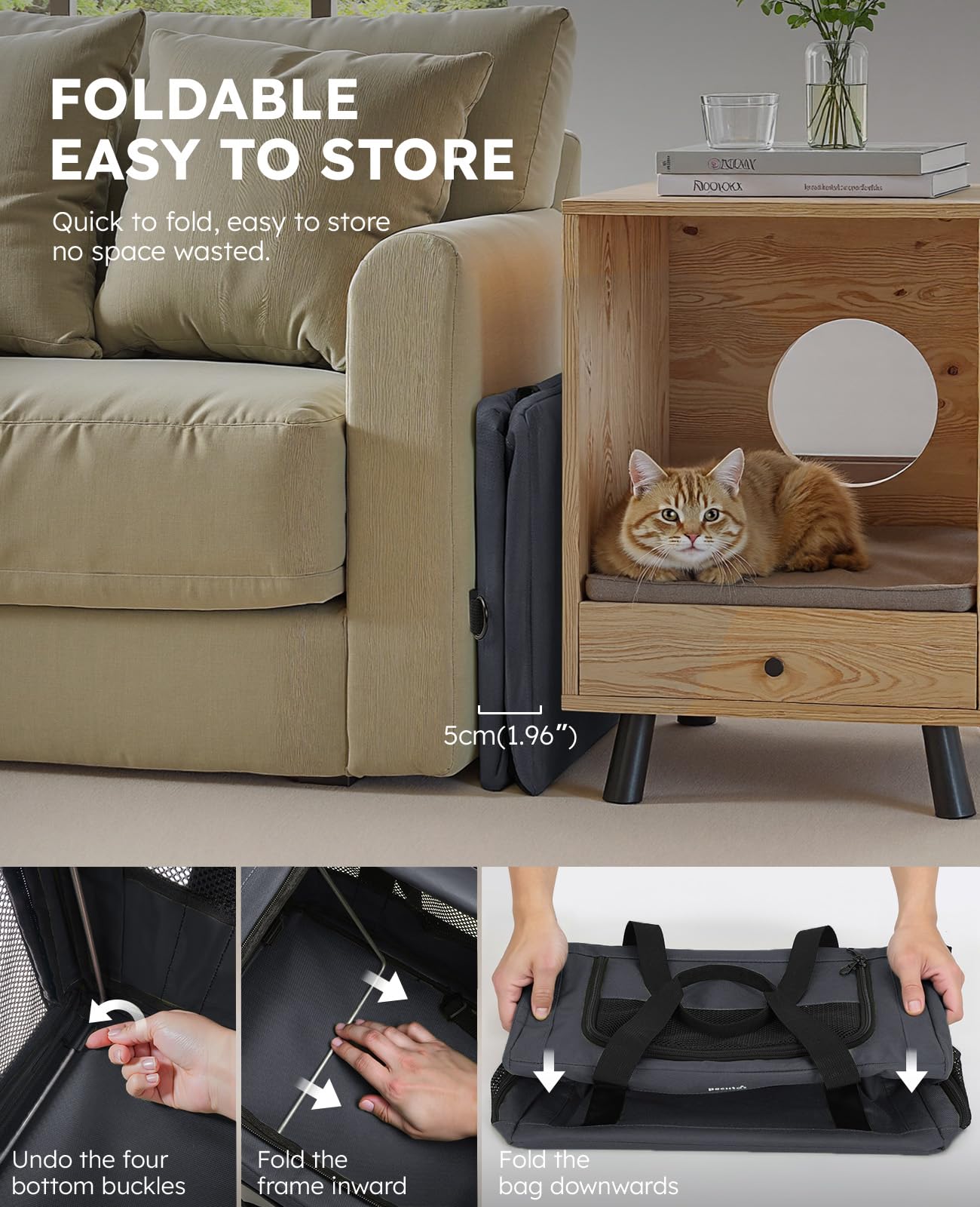 Pecute comparaison taille avec chat pour évaluer l'ajustement