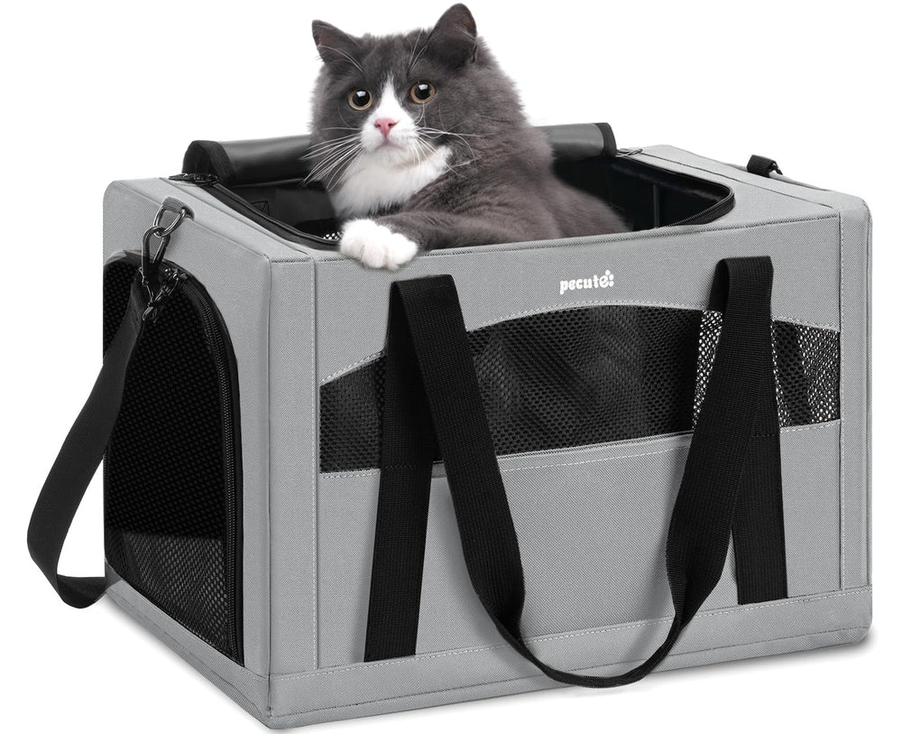 Pecute vue frontale du sac de transport montrant la fermeture et le confort